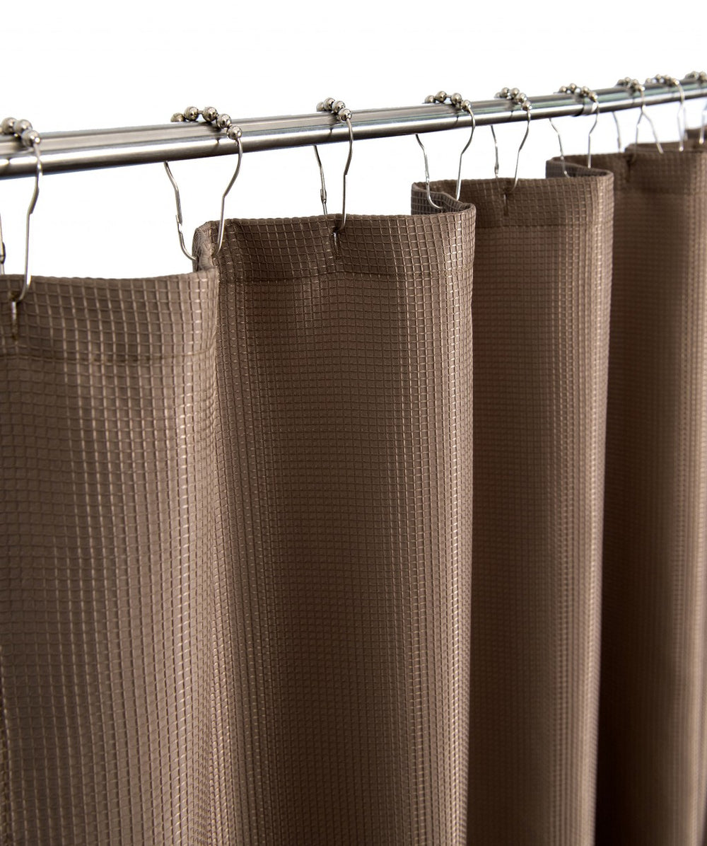 Luxurious Mocha Waffle Weave Shower Curtain - Homeroots