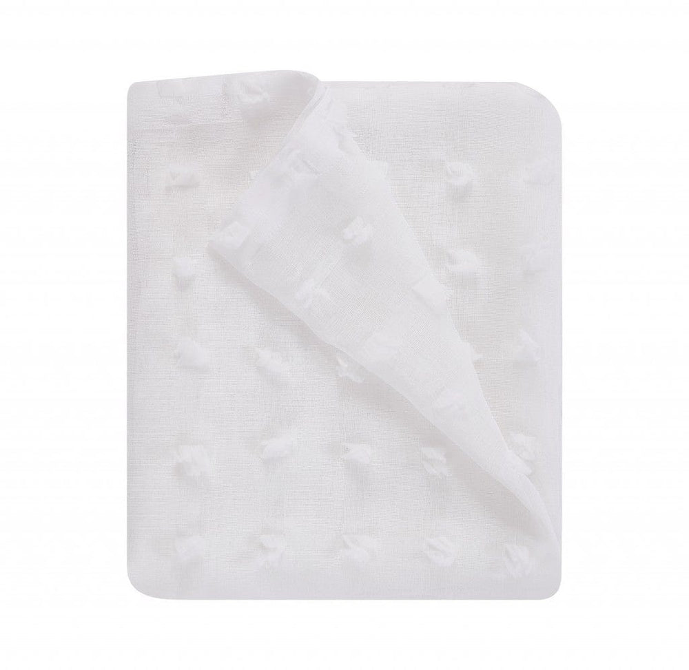 White Puff Sheer Shower Curtain - Homeroots