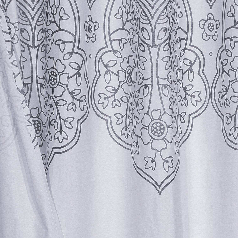 Silver Decorative Medallion Shower Curtain - Homeroots - Flyclothing LLC