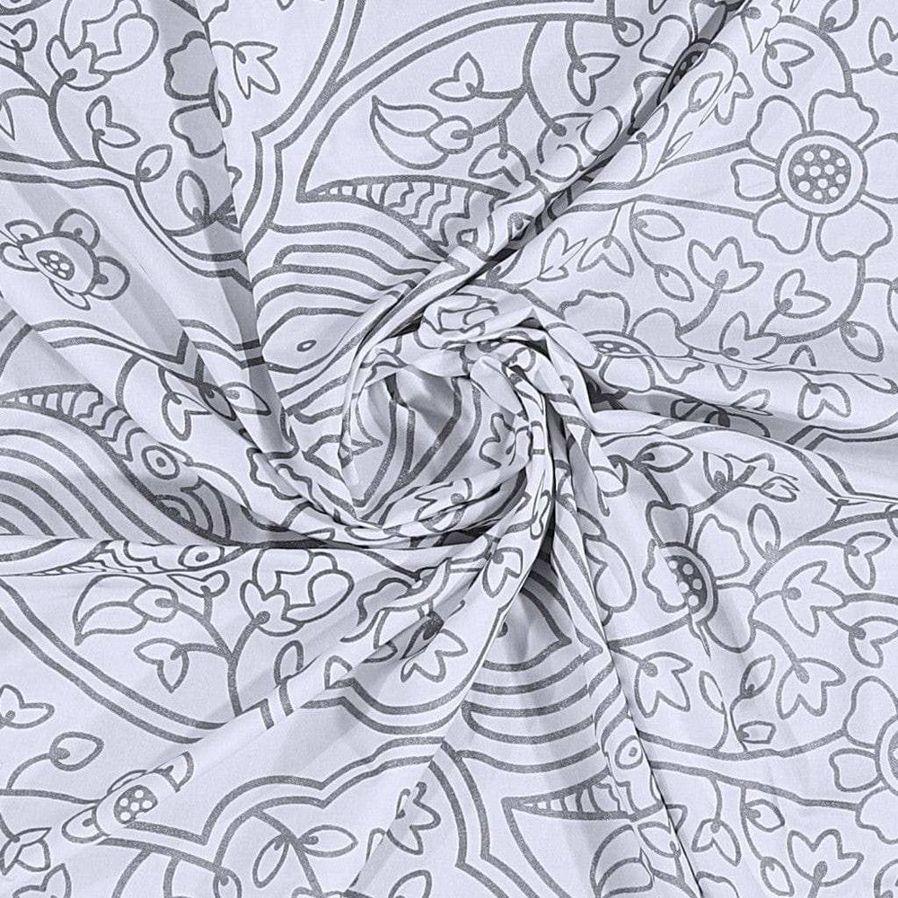 Silver Decorative Medallion Shower Curtain - Homeroots - Flyclothing LLC