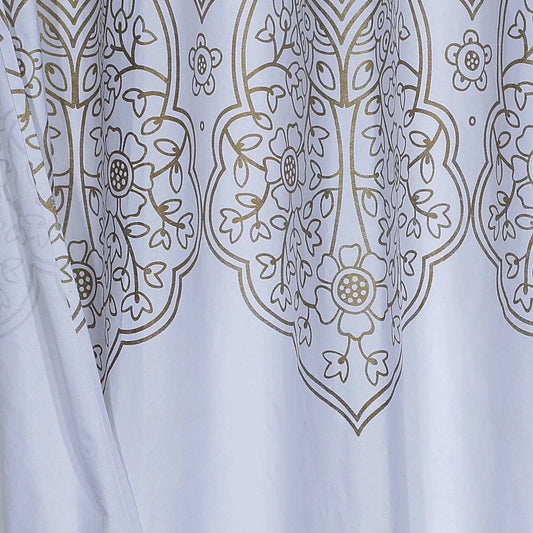 Gold Decorative Medallion Shower Curtain - Homeroots - Flyclothing LLC