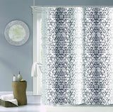 Navy and White Geo Illusion Shower Curtain - Homeroots