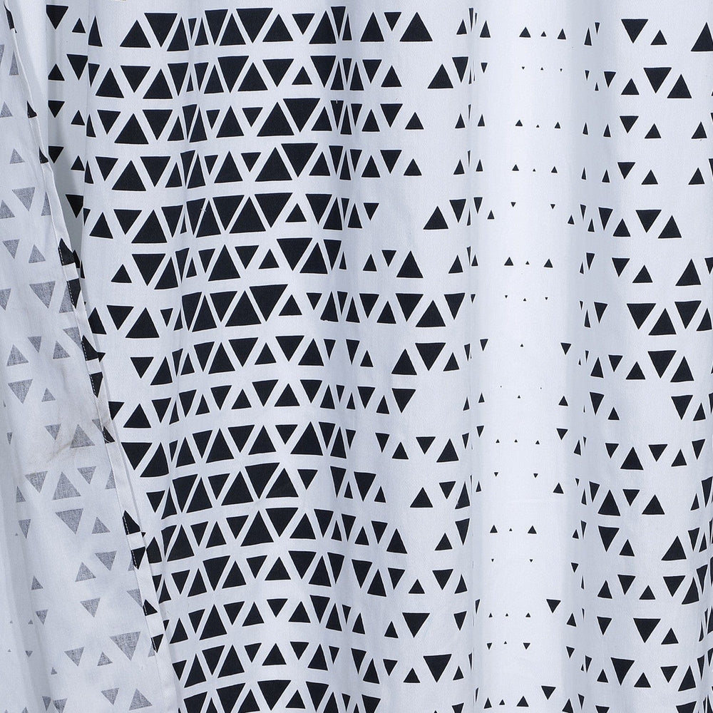 Navy and White Geo Illusion Shower Curtain - Homeroots