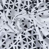Navy and White Geo Illusion Shower Curtain - Homeroots