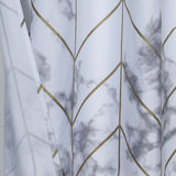 Silver Marble and Geo Pattern Shower Curtain - Homeroots