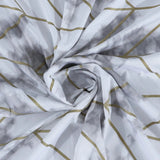 Silver Marble and Geo Pattern Shower Curtain - Homeroots