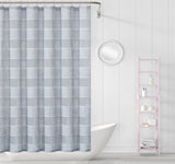 Silver Striped Embroidered Shower Curtain - Homeroots