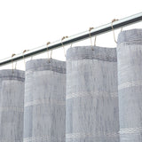 Silver Striped Embroidered Shower Curtain - Homeroots