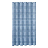 Blue Striped Polyester Embroidered Shower Curtain - Homeroots