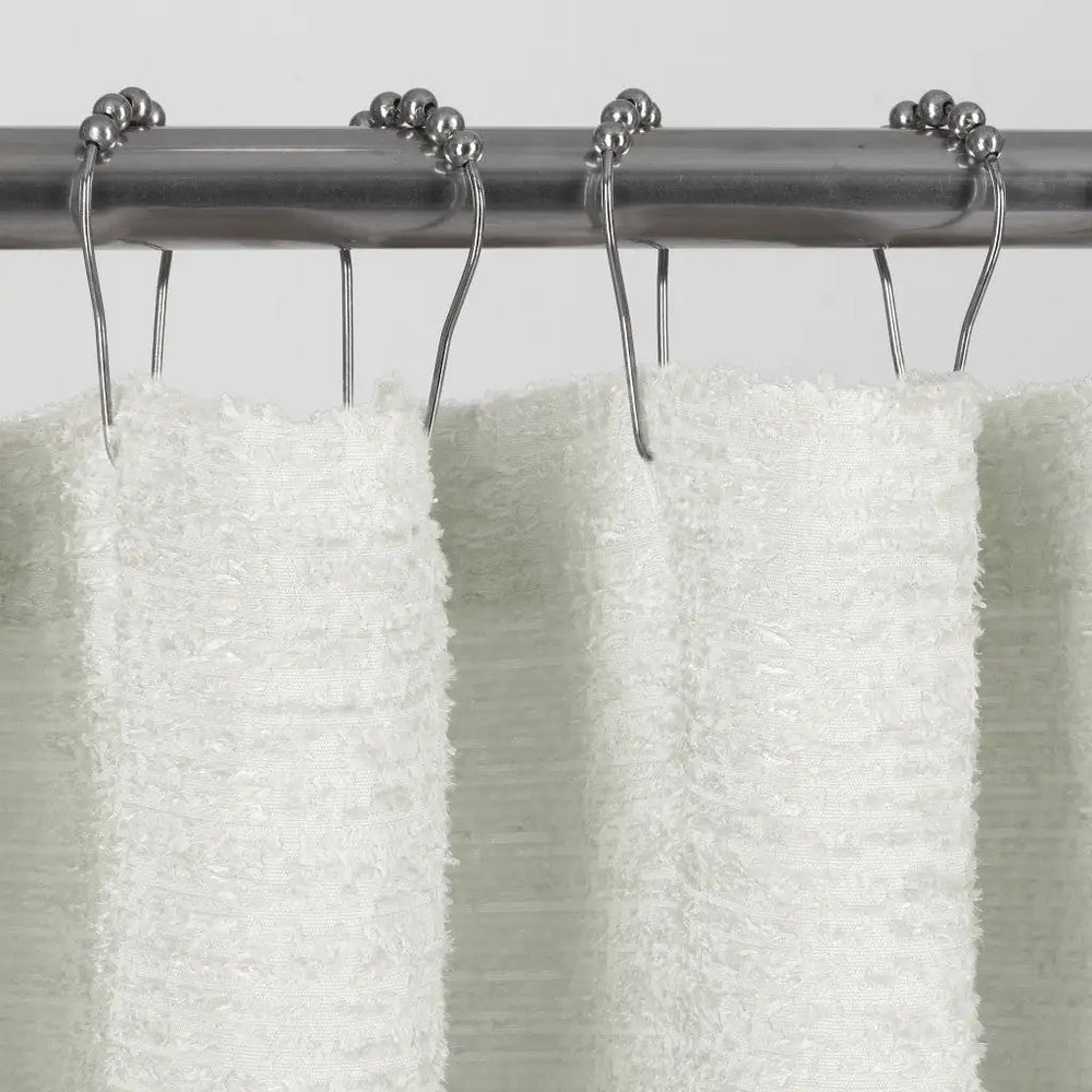 Pearl White Soft Textured Shower Curtain - Homeroots