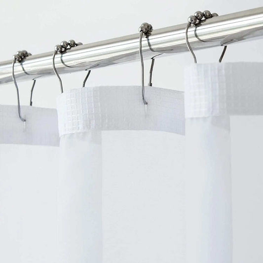 White Sheer and Grid Shower Curtain and Liner Set - Homeroots - Flyclothing LLC