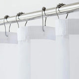 White Sheer and Grid Shower Curtain and Liner Set - Homeroots