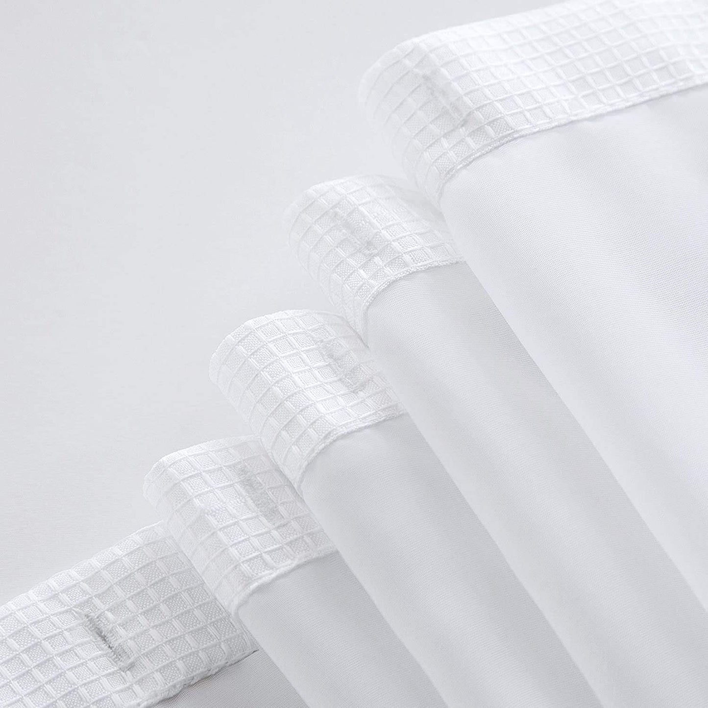 White Sheer and Grid Shower Curtain and Liner Set - Homeroots - Flyclothing LLC