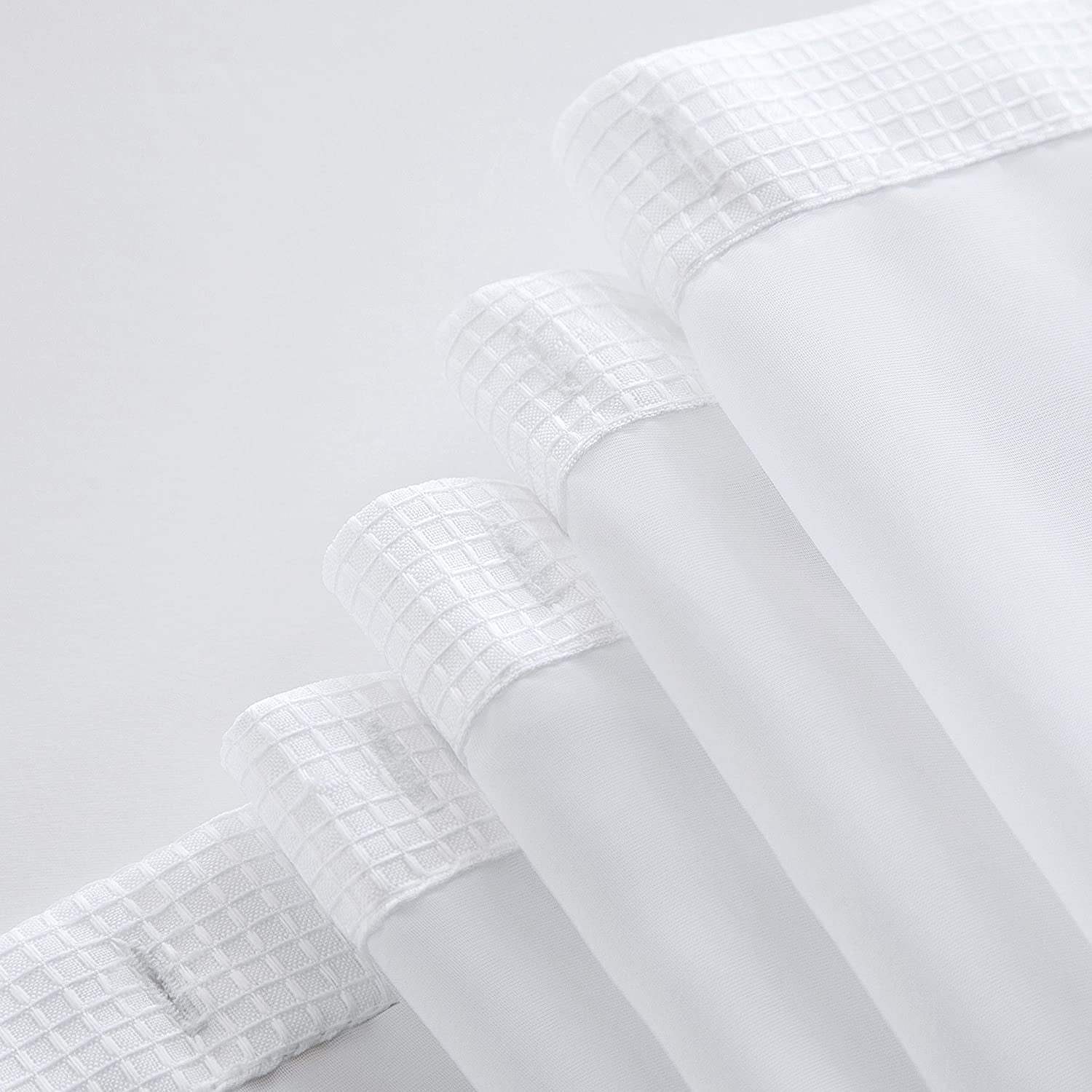 White Sheer and Grid Shower Curtain and Liner Set - Homeroots - Flyclothing LLC