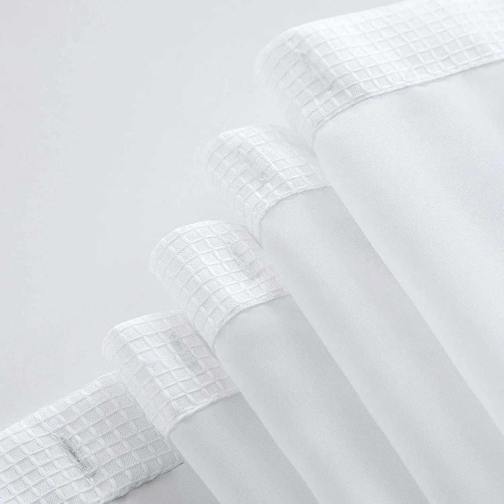 White Sheer and Grid Shower Curtain and Liner Set - Homeroots - Flyclothing LLC