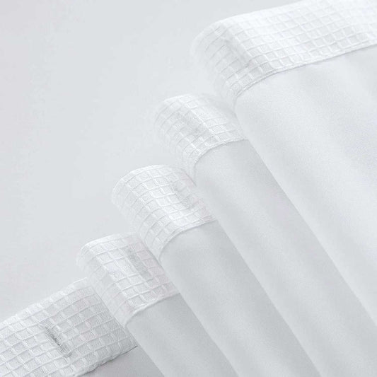 White Sheer and Grid Shower Curtain and Liner Set - Homeroots - Flyclothing LLC
