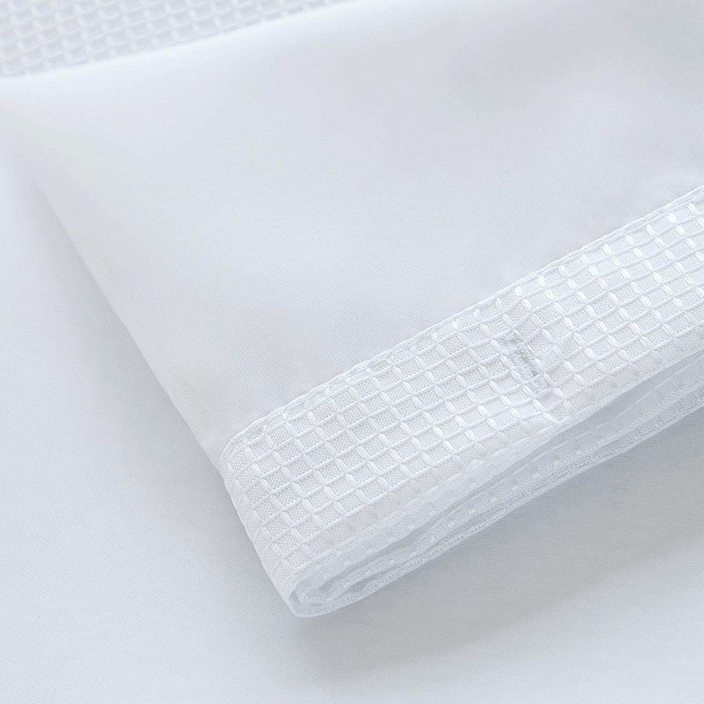 White Sheer and Grid Shower Curtain and Liner Set - Homeroots - Flyclothing LLC