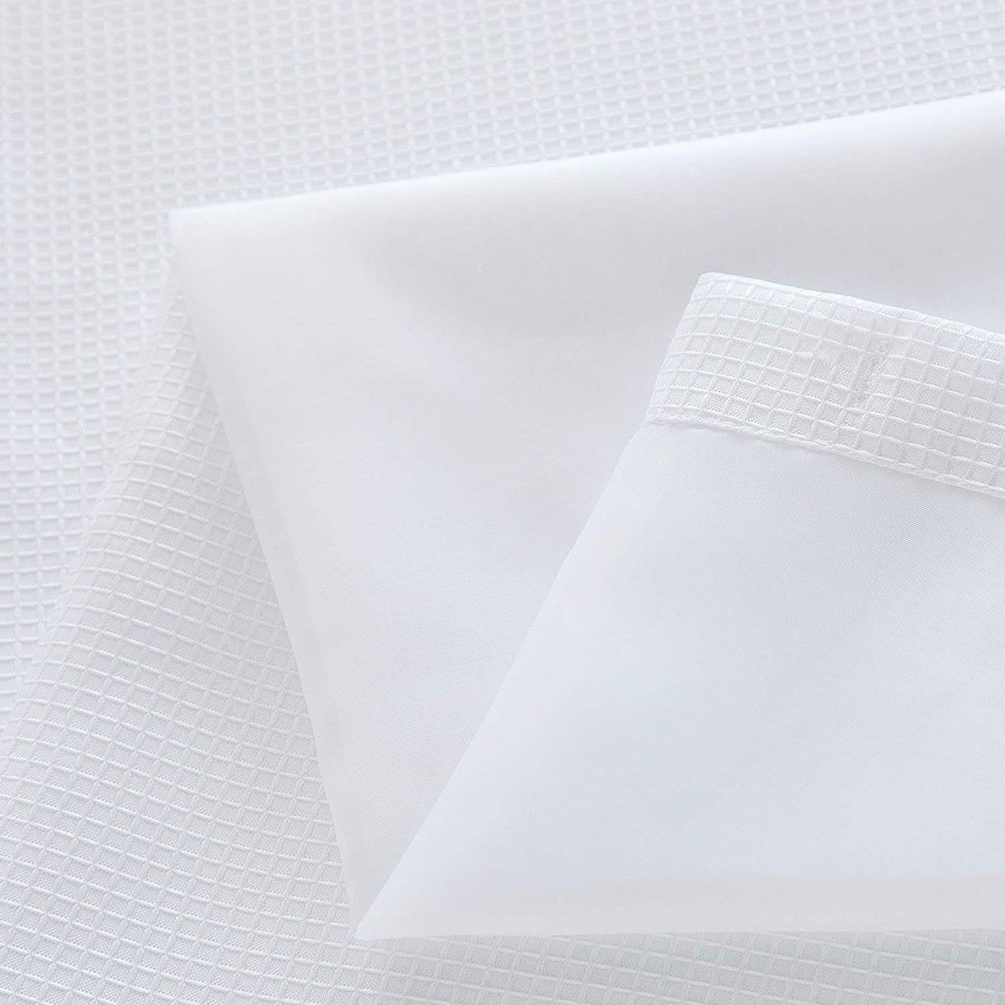 White Sheer and Grid Shower Curtain and Liner Set - Homeroots - Flyclothing LLC