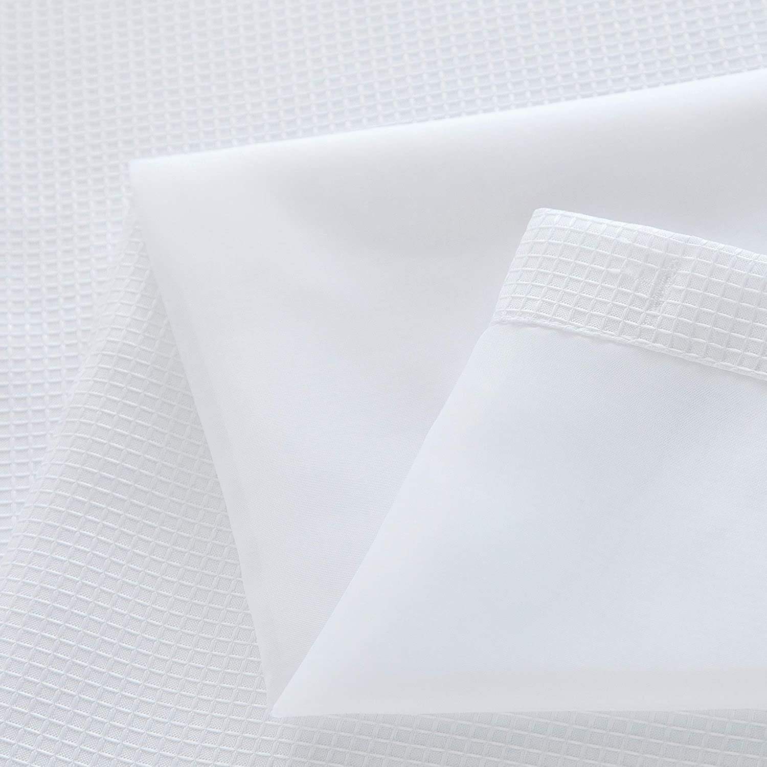 White Sheer and Grid Shower Curtain and Liner Set - Homeroots - Flyclothing LLC
