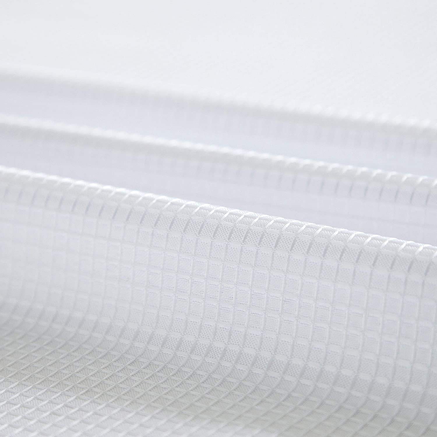 White Sheer and Grid Shower Curtain and Liner Set - Homeroots - Flyclothing LLC