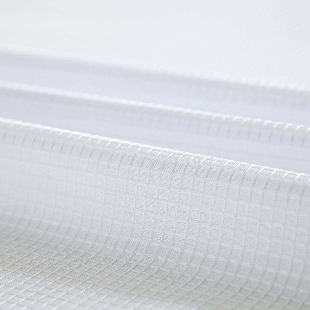 White Sheer and Grid Shower Curtain and Liner Set - Homeroots - Flyclothing LLC