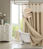 Mocha Sheer and Grid Shower Curtain and Liner Set - Homeroots - Flyclothing LLC