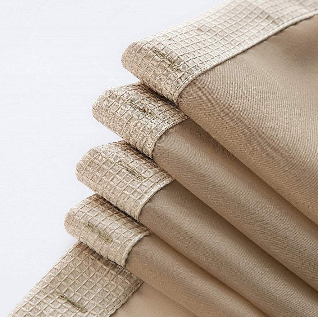 Mocha Sheer and Grid Shower Curtain and Liner Set - Homeroots - Flyclothing LLC