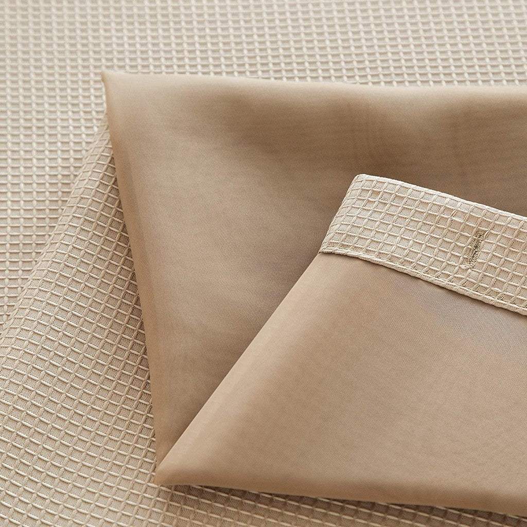 Mocha Sheer and Grid Shower Curtain and Liner Set - Homeroots - Flyclothing LLC