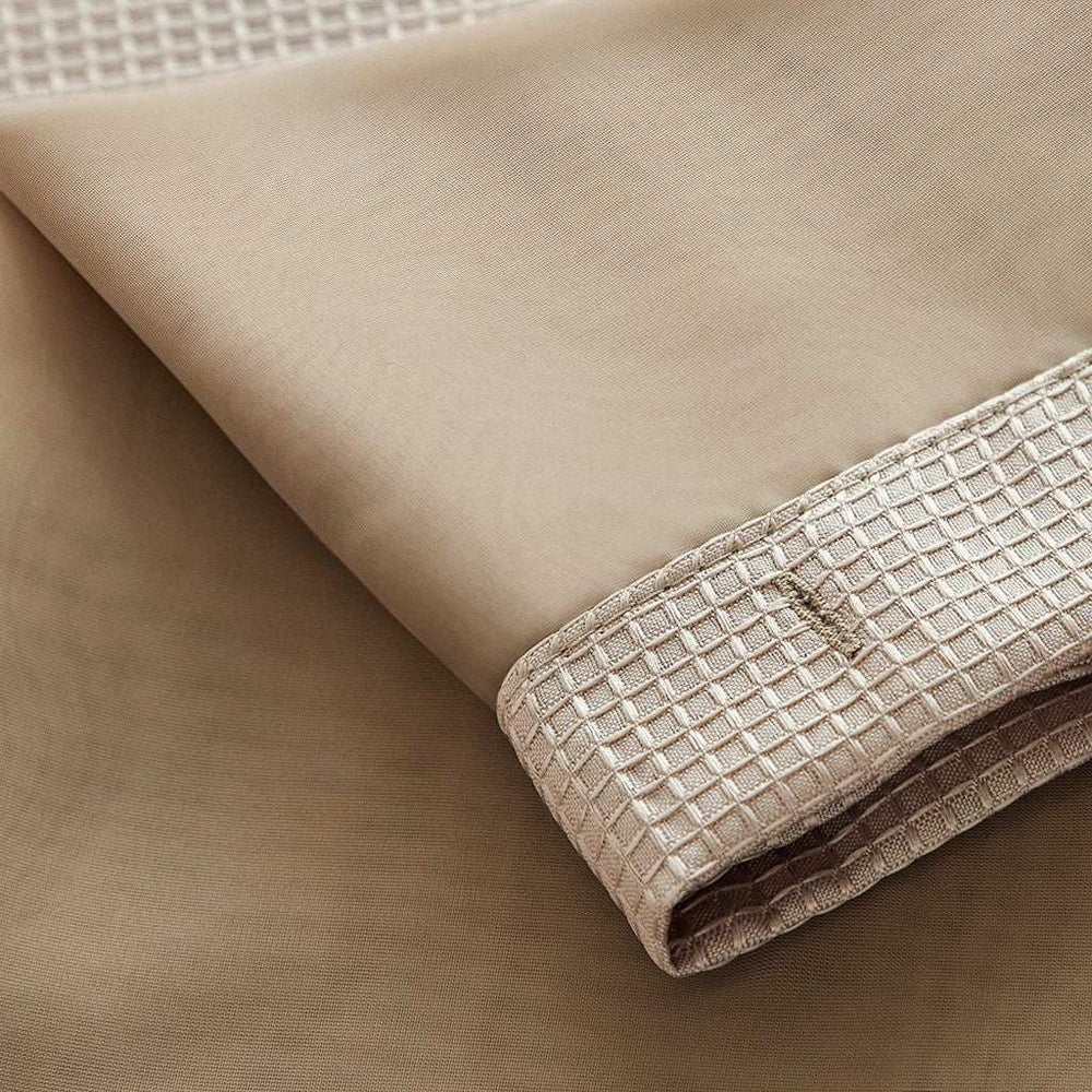 Mocha Sheer and Grid Shower Curtain and Liner Set - Homeroots - Flyclothing LLC