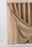 Mocha Sheer and Grid Shower Curtain and Liner Set - Homeroots - Flyclothing LLC