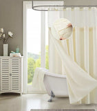 Ivory Sheer and Grid Shower Curtain and Liner Set - Homeroots - Flyclothing LLC