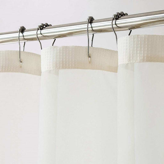 Ivory Sheer and Grid Shower Curtain and Liner Set - Homeroots - Flyclothing LLC