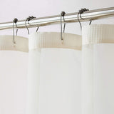 Ivory Sheer and Grid Shower Curtain and Liner Set - Homeroots