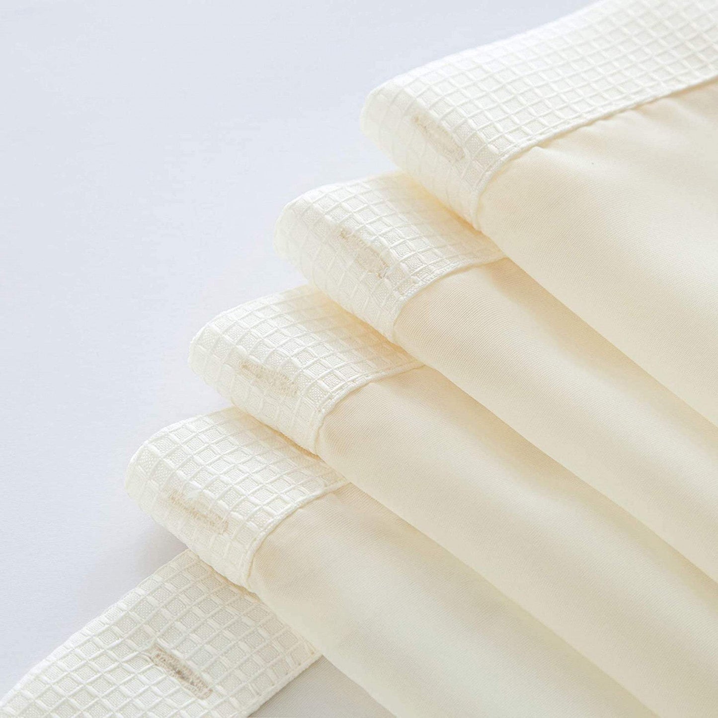 Ivory Sheer and Grid Shower Curtain and Liner Set - Homeroots - Flyclothing LLC