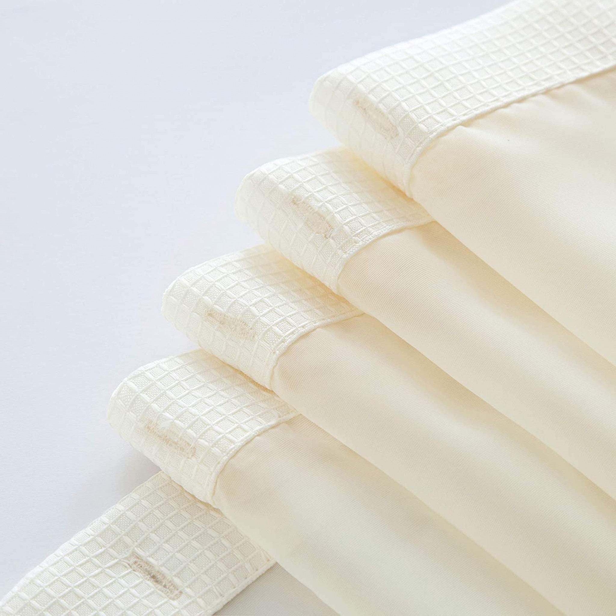 Ivory Sheer and Grid Shower Curtain and Liner Set - Homeroots - Flyclothing LLC