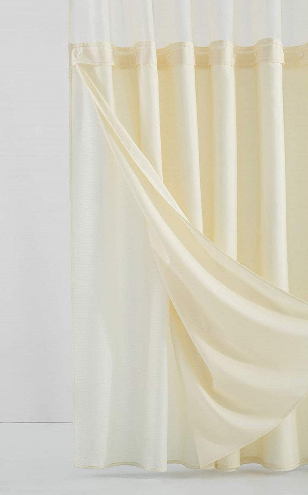 Ivory Sheer and Grid Shower Curtain and Liner Set - Homeroots - Flyclothing LLC