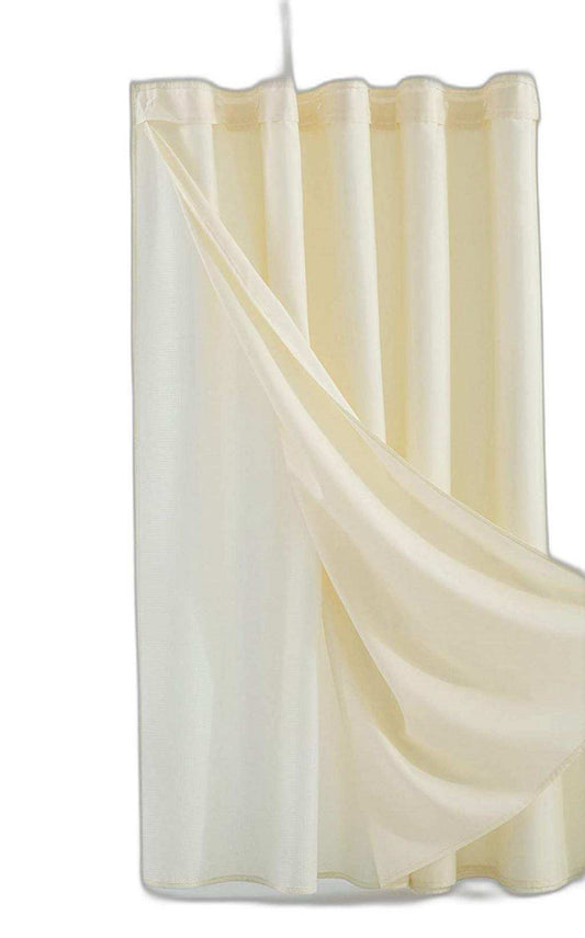 Ivory Sheer and Grid Shower Curtain and Liner Set - Homeroots - Flyclothing LLC