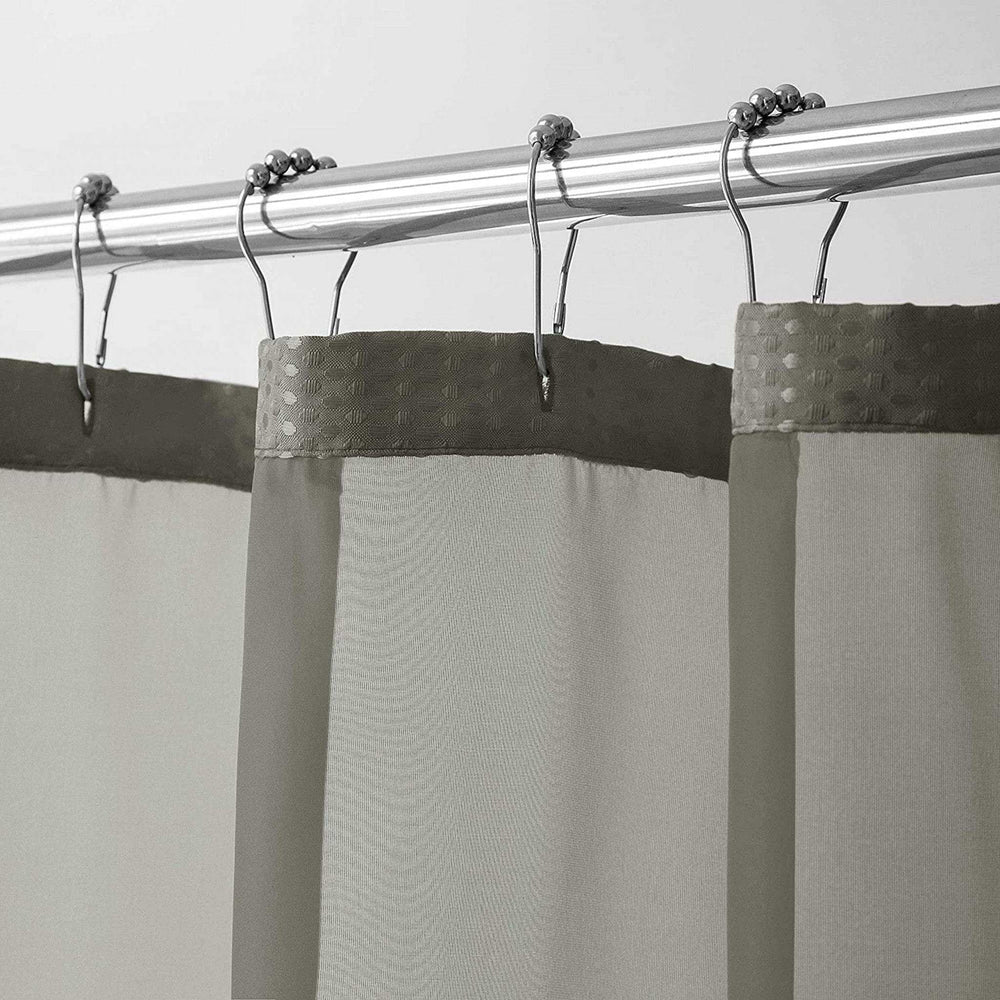 Gray Sheer and Grid Shower Curtain and Liner Set - Homeroots - Flyclothing LLC