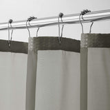 Gray Sheer and Grid Shower Curtain and Liner Set - Homeroots