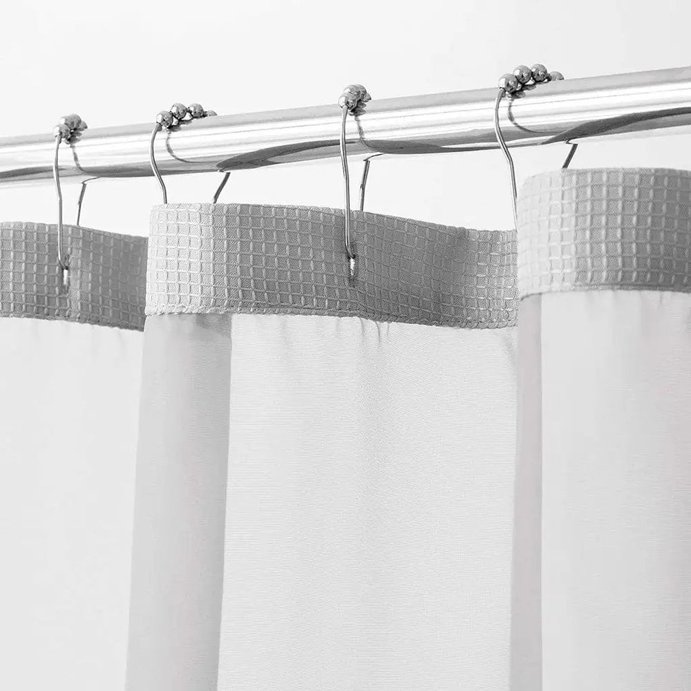Silver Modern Grid Shower Curtain and Liner Set - Homeroots