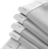Silver Modern Grid Shower Curtain and Liner Set - Homeroots