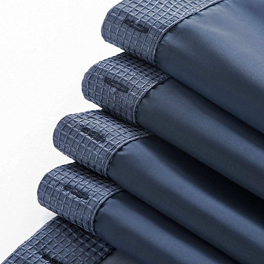 Navy Modern Grid Shower Curtain and Liner Set - Homeroots - Flyclothing LLC