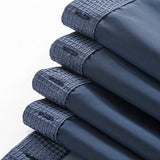 Navy Modern Grid Shower Curtain and Liner Set - Homeroots