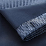 Navy Modern Grid Shower Curtain and Liner Set - Homeroots