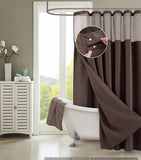 Brown Modern Grid Shower Curtain and Liner Set - Homeroots - Flyclothing LLC