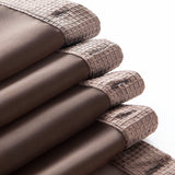 Brown Modern Grid Shower Curtain and Liner Set - Homeroots