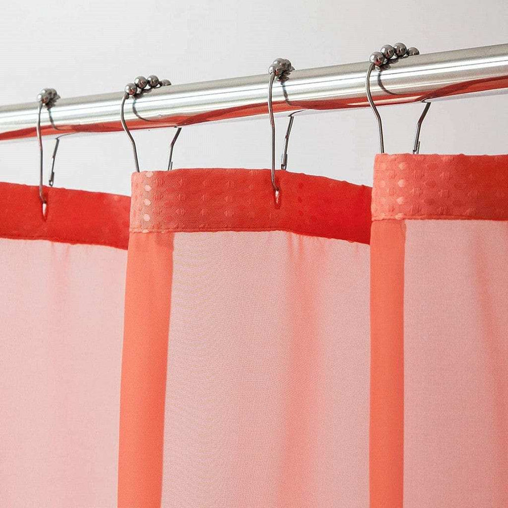 Coral Sheer and Grid Shower Curtain and Liner Set - Homeroots - Flyclothing LLC