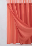 Coral Sheer and Grid Shower Curtain and Liner Set - Homeroots - Flyclothing LLC