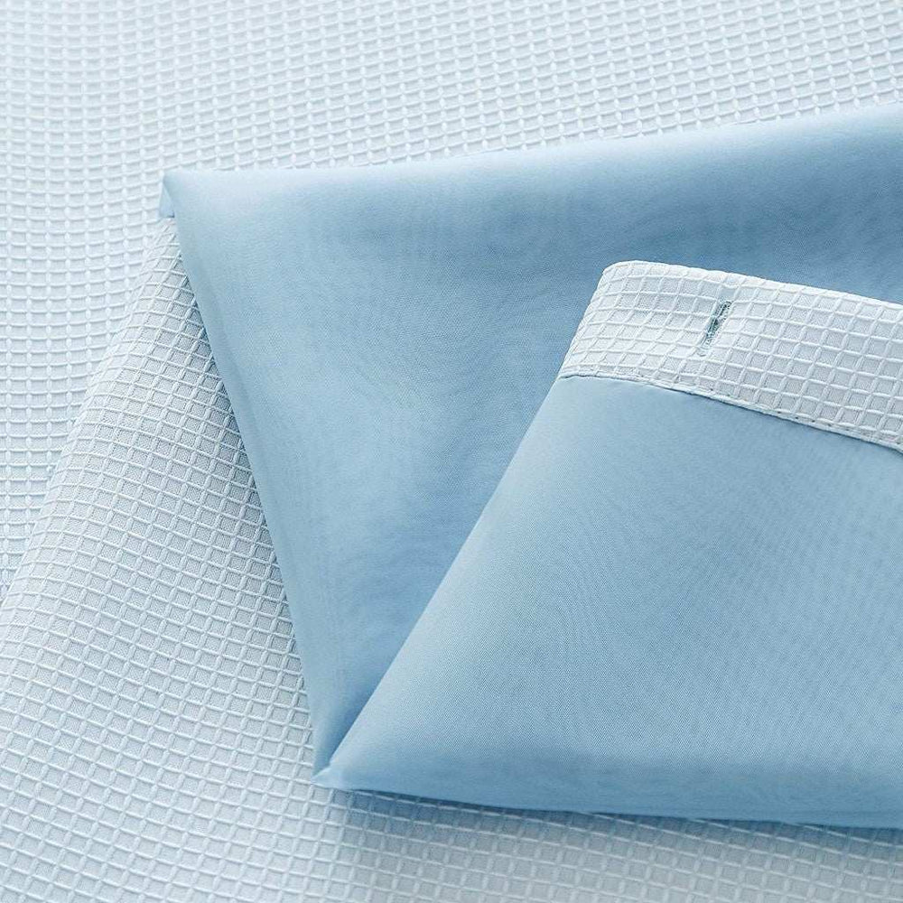 Light Blue Sheer and Grid Shower Curtain and Liner Set - Homeroots - Flyclothing LLC