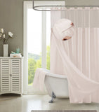 Blush Sheer and Grid Shower Curtain and Liner Set - Homeroots - Flyclothing LLC
